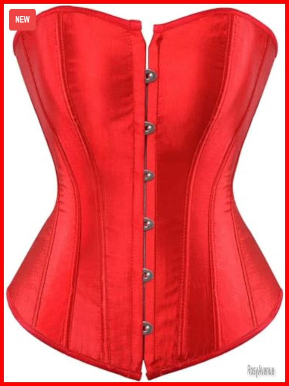 Sexy Satin Boned Overbust Corset Bustier Top Lace Up Waist Trainer